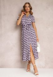 Fioletowa Sukienka Mamci Koszulowa Wiązana w Pasie Maevana. Fioletowe sukienki damskie Renee, bez wzorów, z wiskozy, eleganckie, bez ramiączek. W wyprzedaży za 159.99 zł.