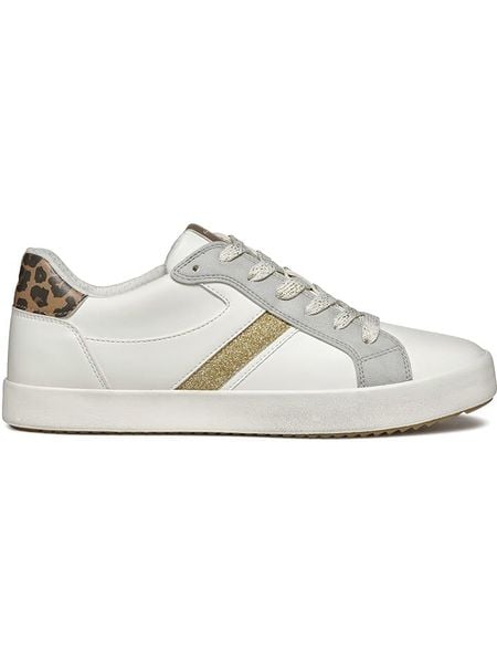 Geox Sneakersy "Blomiee" w kolorze złoto-srebrno-białym rozmiar: 38. Białe obuwie sportowe damskie Geox, bez zapięcia. Za 193.24 zł.