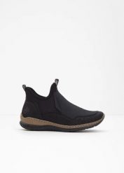 Wsuwane sneakersy marki Rieker. Czarne obuwie sportowe casual damskie bonprix, bez zapięcia. Za 249.99 zł.