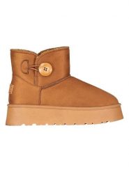 Geographical Norway Botki zimowe "Osiris" w kolorze jasnobrązowym rozmiar: 36. Brązowe botki damskie Geographical Norway, na zimę, z futra, bez obcasa, bez zapięcia. Za 78.99 zł.