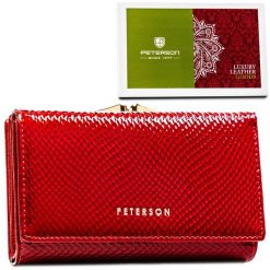 Portfel damski Peterson PTN 42108-DSL czerwony. Czerwone portfele damskie Peterson, bez wzorów, ze skóry. Za 109.99 zł.