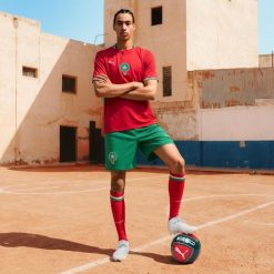 Koszulka piłkarska replika Puma Maroko Mistrzostwa Świata 2026 domowa. Bluzki damskie Puma, xl, bez wzorów, sportowe, bez kołnierzyka, bez ramiączek. Za 449.99 zł.