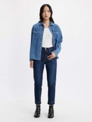 Levi's Dżinsy "501" - Tapered fit - w kolorze granatowym rozmiar: W25/28. Niebieskie jeansy damskie Levi's, z podwyższonym stanem. Za 175.67 zł.