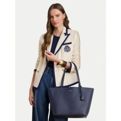 Torebka LAUREN RALPH LAUREN. Niebieskie shopper bag Lauren Ralph Lauren, bez wzorów, bez dodatków. Za 744.99 zł.