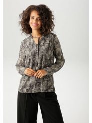 Aniston Bluzka w kolorze szarym rozmiar: 42. Szare bluzki damskie Aniston, bez wzorów, bez kołnierzyka, bez ramiączek. Za 82.99 zł.