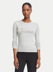Guess Sweter W6BR53 Z1454 Szary Regular Fit. Szare swetry klasyczne damskie Guess, m, z wiskozy, bez kołnierzyka. Za 344.99 zł.