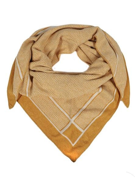 Zwillingsherz Chusta trójkątna "Labyrinth" w kolorze żółtym - 200 x 100 cm rozmiar: onesize. Żółte chusty damskie Zwillingsherz, bez wzorów, z kaszmiru. Za 113.63 zł.