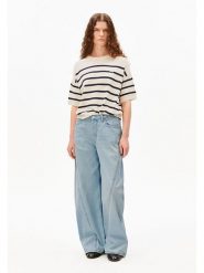 Armedangels Sweter ''Striped'' w kolorze kremowo-czarnym rozmiar: L. Brązowe swetry klasyczne damskie ARMEDANGELS, l, ze splotem, bez kołnierzyka. Za 264.95 zł.