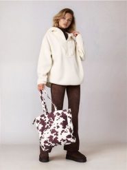 Bluza sherpa z kapturem - kremowy. Białe bluzy damskie Sinsay, l, bez wzorów, z kapturem. Za 59.99 zł.