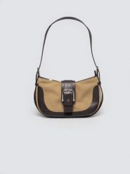 Torebka damska na ramię z klamrą beżowa Pameli 801. Brązowe torebki klasyczne damskie Big Star, z jeansu, na ramię, bez dodatków. Za 179.99 zł.