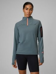 4F Bluza trekkingowa slim bez kaptura damska - granatowa L. Niebieskie bluzy damskie 4F, l, bez wzorów, bez kaptura. Za 179.99 zł.