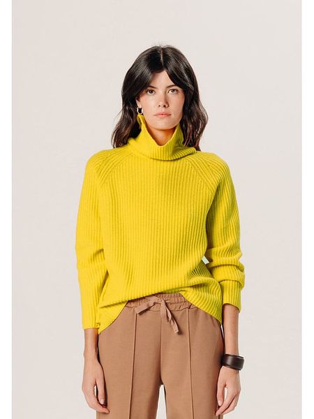 Rodier Kaszmirowy sweter w kolorze żółtym rozmiar: S. Żółte swetry klasyczne damskie Rodier, s, z kaszmiru, bez kołnierzyka. Za 869.99 zł.