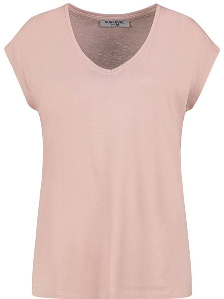 Sublevel Koszulka w kolorze jasnoróżowym rozmiar: S. Różowe koszulki damskie Sublevel, s, bez wzorów, z bawełny, bez kołnierzyka, bez ramiączek. Za 34.99 zł.