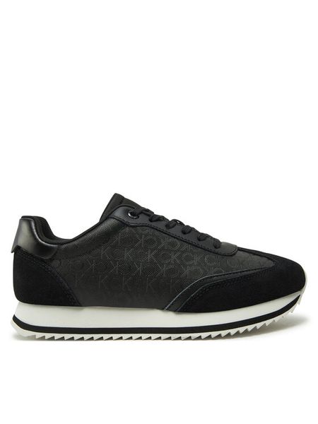 Calvin Klein Sneakersy Runner Lace Up - Mono Mix HW0HW02294 Czarny. Czarne obuwie sportowe damskie Calvin Klein, ze skóry, bez zapięcia. Za 329.99 zł.