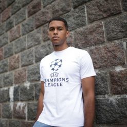 Koszulka UEFA Champions League. Białe koszulki damskie CHAMPIONS LEAGUE, m, bez wzorów, z bawełny, bez kołnierzyka, bez ramiączek. Za 139.99 zł.