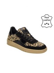 Bullboxer Skórzane sneakersy w kolorze czarno-jasnobrązowym rozmiar: 37. Brązowe obuwie sportowe damskie Bullboxer, ze skóry, bez zapięcia. Za 228.38 zł.