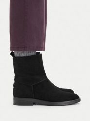 Lasocki Botki CEO-B2921-01R LSCK Czarny. Czarne botki damskie Lasocki, ze skóry, bez obcasa, na płaskiej podeszwie, bez zapięcia. Za 269.99 zł.