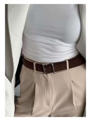 Lucky Bees Pasek w kolorze ciemnobrązowym - dł. 100 cm rozmiar: onesize. Brązowe paski damskie Lucky Bees, bez wzorów, z materiału. Za 34.99 zł.