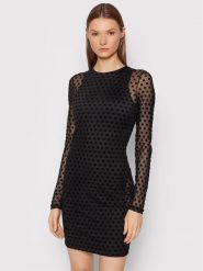 ROTATE Sukienka koktajlowa Monique RT851 Czarny Slim Fit. Czarne sukienki damskie ROTATE, bez wzorów, z syntetyku, wizytowe, bez ramiączek. Za 849.99 zł.