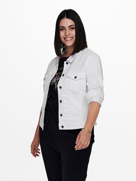 ONLY Carmakoma Kurtka przejściowa w kolorze białym rozmiar: 44. Białe kurtki damskie Only Carmakoma, bez wzorów, z bawełny, bez kaptura. Za 139.95 zł.