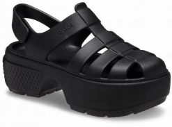 Sandały Dla Kobiet Crocs Stomp Fisherman Sandal. Czarne sandały damskie Crocs, bez wzorów, z materiału, bez obcasa, na platformie, bez zapięcia. Za 263.99 zł.