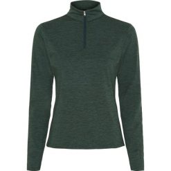 Damska techniczna koszulka polo do jazdy konnej z zamkiem błyskawicznym 1/2 Equi. Zielone bluzki damskie EQUIPAGE, bez wzorów, sportowe, bez kołnierzyka, bez ramiączek. Za 250.50 zł.