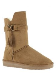 ISLAND BOOT Kozaki zimowe "Crawford" w kolorze jasnobrązowym rozmiar: 36. Brązowe kozaki damskie Island Boot, na zimę, z materiału, bez obcasa, bez zapięcia. Za 127.95 zł.