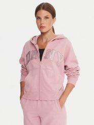 DKNY Sport Bluza DP5J9670 Różowy Regular Fit. Czerwone bluzy damskie DKNY Sport, l, bez wzorów, z bawełny, bez kaptura. Za 399.99 zł.