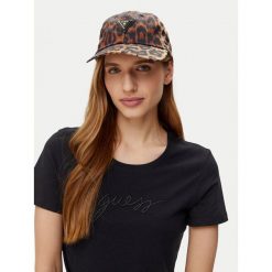 Czapka z daszkiem Guess. Brązowe czapki z daszkiem damskie Guess, z aplikacjami. Za 129.99 zł.