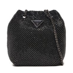 Torebka Guess. Czarne listonoszki damskie Guess, z aplikacjami, bez dodatków. Za 449.99 zł.
