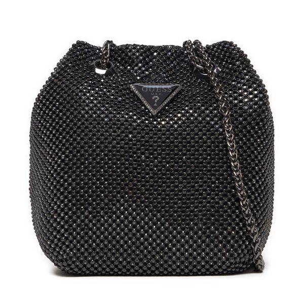 Torebka Guess. Czarne listonoszki damskie Guess, z aplikacjami, bez dodatków. Za 359.99 zł.