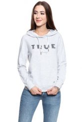 BLUZA MUSTANG Bella H Embroidery Light grey melange 1008016 4141. Szare bluzy damskie Mustang, s, bez wzorów, z kapturem. Za 149.99 zł.