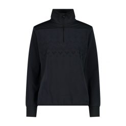 Bluza damska turystyczna CMP 34G4206. Czarne bluzy damskie CMP, s, bez wzorów, z materiału, bez kaptura. Za 269.99 zł.