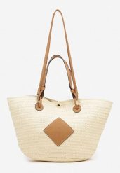 Beżowa Pleciona Torebka Typu Shopperka Galmeira. Brązowe shopper bag Renee, bez dodatków. Za 74.99 zł.