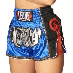 Szorty do boksu tajskiego Leone Bangkok. Niebieskie spodenki sportowe damskie LEONE 1947, s, bez wzorów, z materiału, z standardowym stanem, do biegania. Za 332.00 zł.