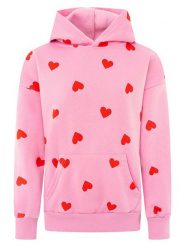 Zwillingsherz Bluza "Hearts" w kolorze jasnoróżowym rozmiar: L. Różowe bluzy damskie Zwillingsherz, l, bez wzorów, z kapturem. Za 195.45 zł.