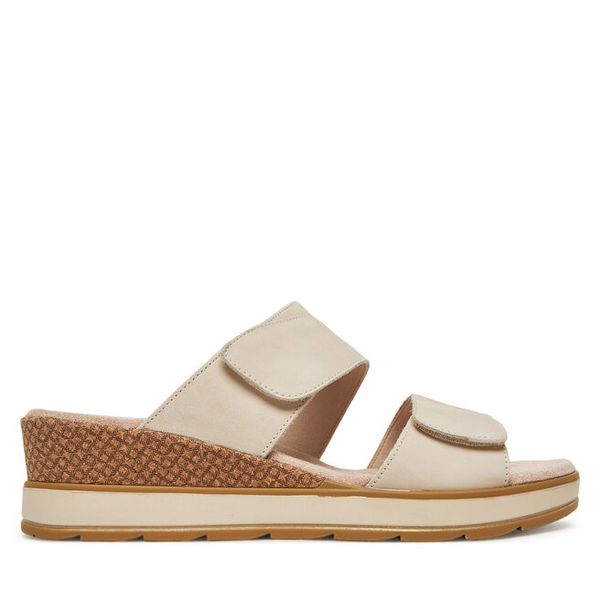 Klapki Caprice. Brązowe klapki damskie Caprice, bez wzorów, bez obcasa, bez zapięcia. Za 269.99 zł.