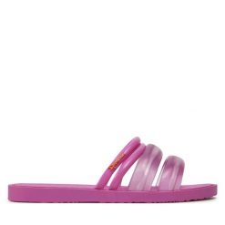Klapki Ipanema. Czerwone klapki damskie Ipanema, bez wzorów, bez obcasa, bez zapięcia. Za 79.99 zł.