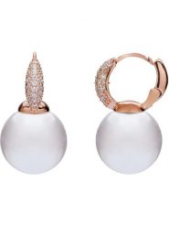 U.S. Polo Assn. Pozłacane kolczyki-kreole z kryształami i perłami rozmiar: onesize. Białe kolczyki damskie U.S. Polo Assn., z kryształem, metalowe. Za 104.99 zł.