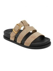 Sixth Sens Klapki w kolorze beżowym rozmiar: 37. Brązowe klapki damskie Sixth Sens, bez wzorów, z otwartym noskiem, bez obcasa, bez zapięcia. Za 100.99 zł.