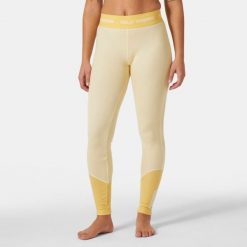 Damskie legginsy z merynosów Helly Hansen Lifa. Żółte legginsy damskie Helly Hansen, bez wzorów, z wełny. Za 369.50 zł.