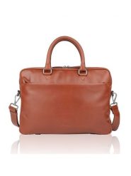 Bellicci Skórzana torba "Koen" w kolorze jasnobrązowym na laptopa - 42 x 30 x 11 cm rozmiar: onesize. Brązowe torby na laptopa Bellicci, bez wzorów, z materiału. Za 304.99 zł.