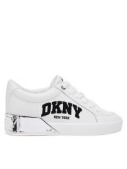 DKNY Sneakersy K1558006 Biały. Białe obuwie sportowe damskie DKNY, ze skóry, bez zapięcia. Za 359.99 zł.