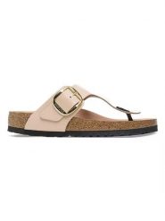 Birkenstock Skórzane japonki "Gizeh" w kolorze beżowym rozmiar: 37. Brązowe klapki damskie Birkenstock, bez wzorów, z otwartym noskiem, bez obcasa, bez zapięcia. Za 576.40 zł.