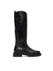 KARL LAGERFELD Kozaki KL47595 Czarny. Czarne kozaki damskie KARL LAGERFELD, ze skóry, bez obcasa, na płaskiej podeszwie, bez zapięcia. Za 1,059.00 zł.