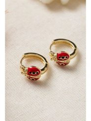 Heliophilia Pozłacane kolczyki-kreole rozmiar: onesize. Czerwone kolczyki damskie Heliophilia, metalowe. Za 34.99 zł.