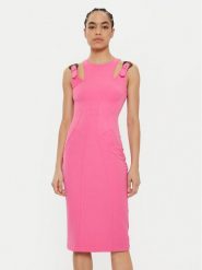 Versace Jeans Couture Sukienka koktajlowa 78HAO913 N0356 Różowy Regular Fit. Czerwone sukienki damskie Versace Jeans Couture, bez wzorów, z jeansu, wizytowe, bez ramiączek. Za 1,169.00 zł.