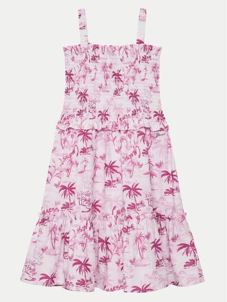 Guess Sukienka codzienna J5GK12 WG5S2 Kolorowy Regular Fit. Sukienki dziewczęce Guess, z aplikacjami, z wiskozy, bez ramiączek, proste. Za 169.99 zł.