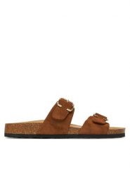 ONLY Shoes Klapki Onlmaxi-13 Pu Strap Buckle 15331392 Brązowy. Brązowe klapki damskie ONLY SHOES, bez wzorów, z materiału, bez obcasa, bez zapięcia. Za 119.99 zł.
