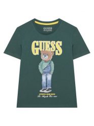 Guess T-Shirt L6RI11 K8HM4 Zielony Regular Fit. Zielone t-shirty i koszulki chłopięce Guess, z aplikacjami, z bawełny, bez kołnierzyka, bez ramiączek. Za 99.99 zł.